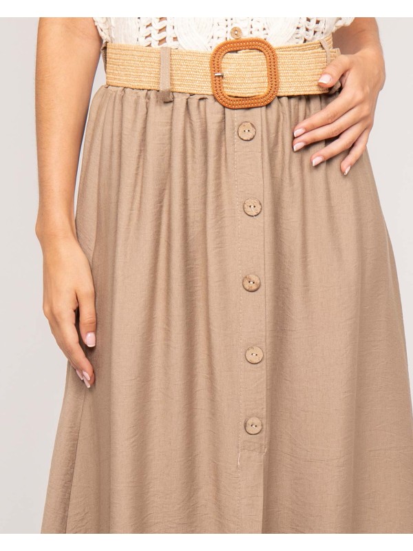 Jupe longue boutonnée avec...