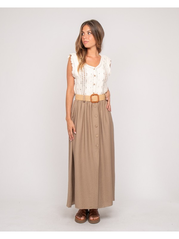Jupe longue boutonnée avec...