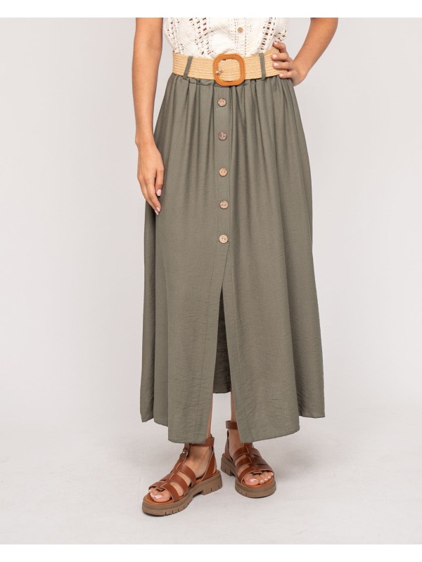 Jupe longue boutonnée avec...