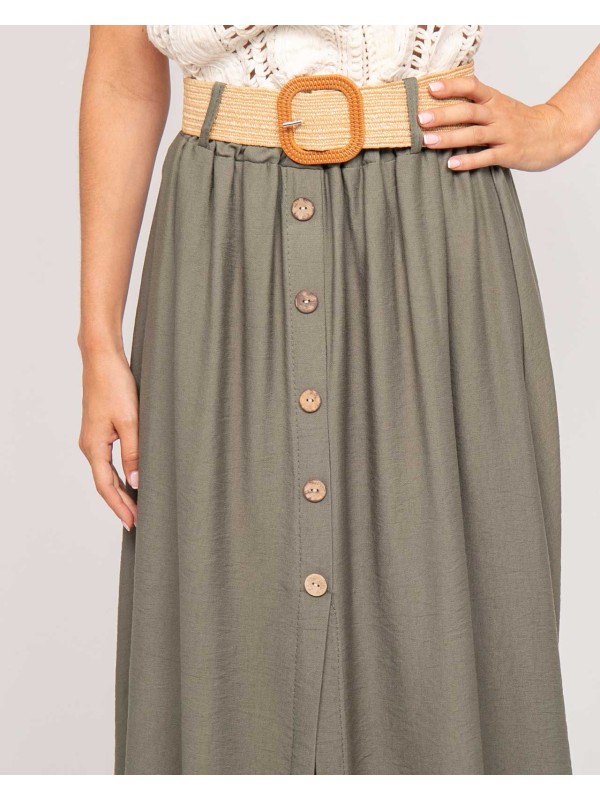Jupe longue boutonnée avec...