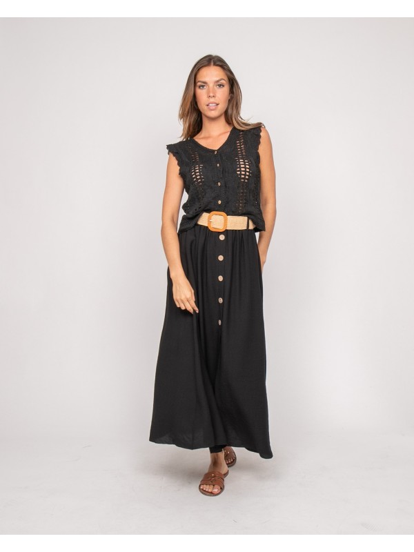 Jupe longue boutonnée avec...