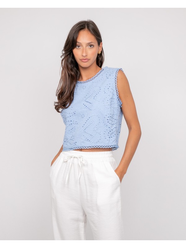 Top dentelle FAGATE - Azul