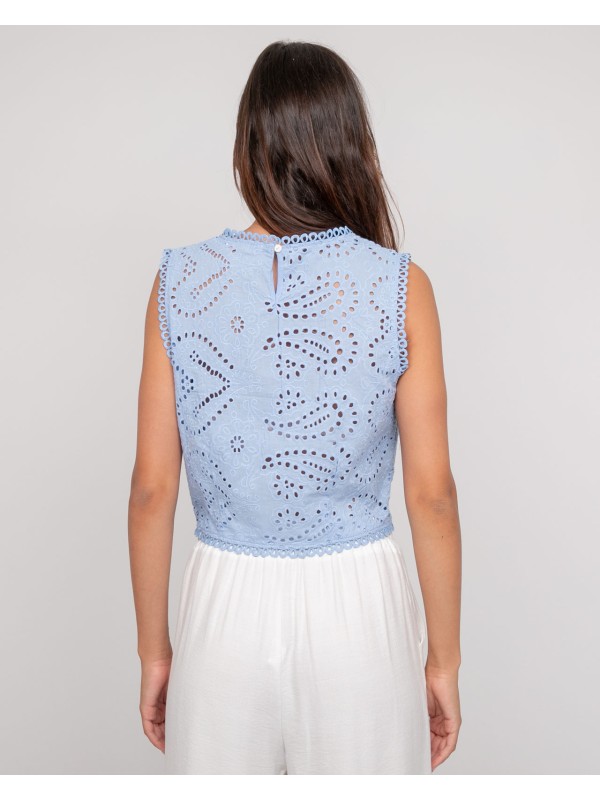 Top dentelle FAGATE - Azul