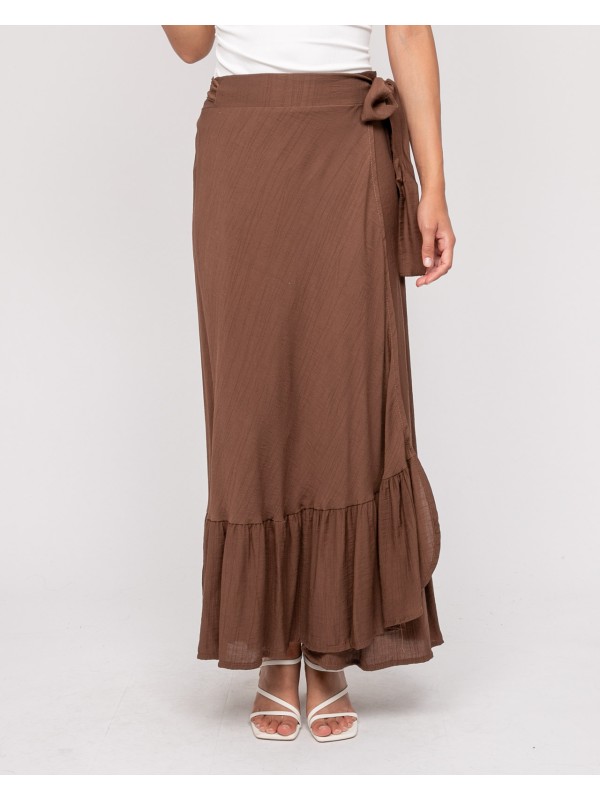 Jupe longue XADALYS - Marrón