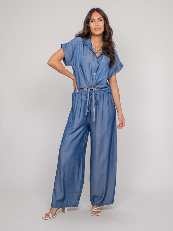 Pantalon fluide EMONA - Azul