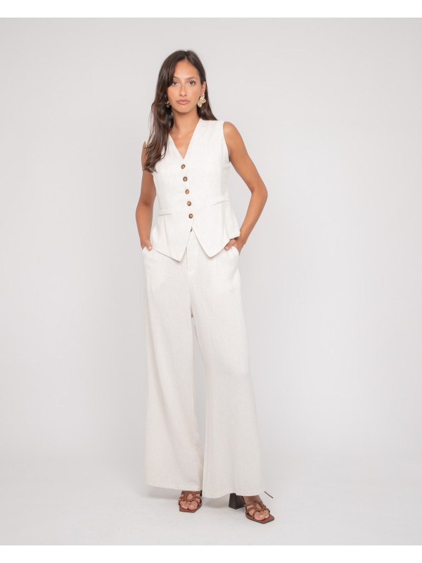 Pantalon effet lin EVELISE...