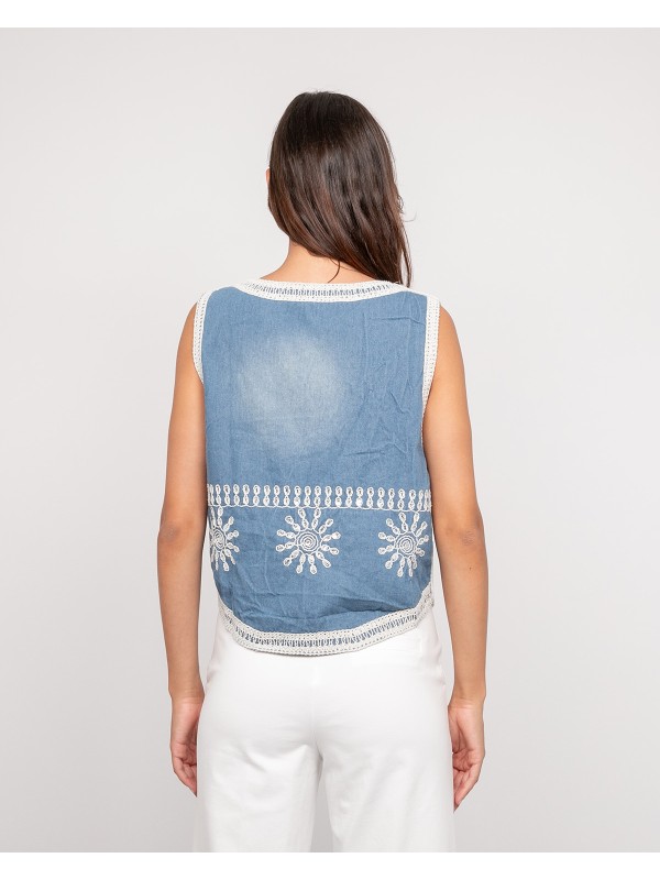 Veste sans manches jeans...