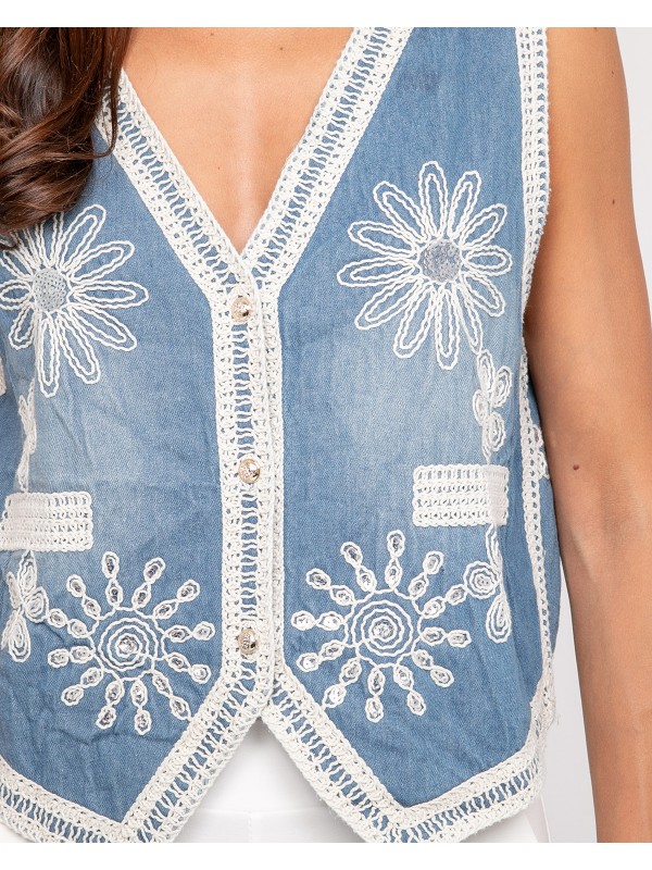 Veste sans manches jeans...