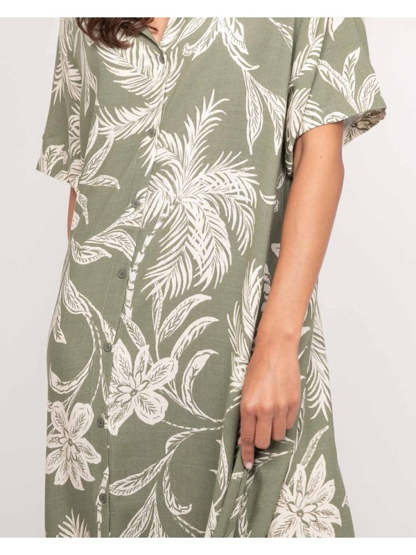 Robe longue chemise motifs...