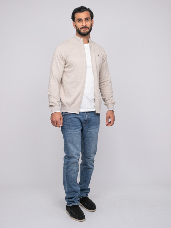 Gilet zipé AMOULIN - Beige