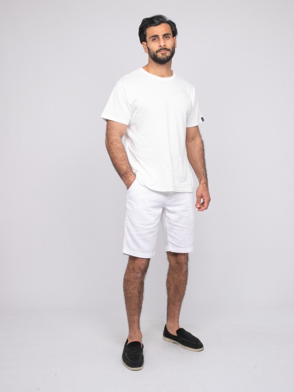 Bermuda coton BELKINO - Blanc