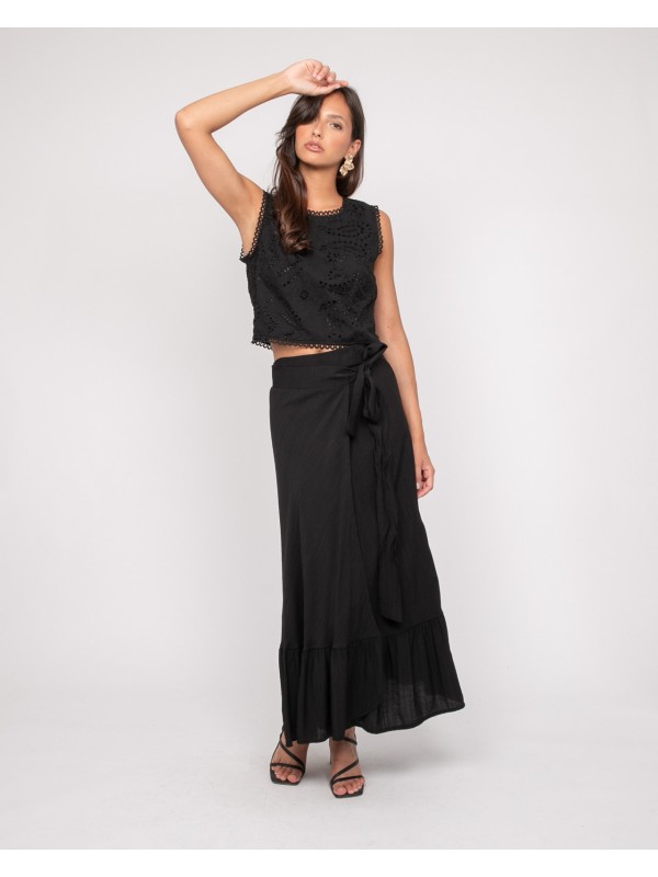 Top dentelle FAGATE - Noir