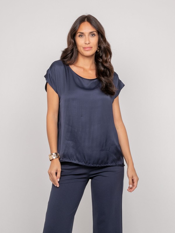 Top effet satin FRIDOLE - Ecru