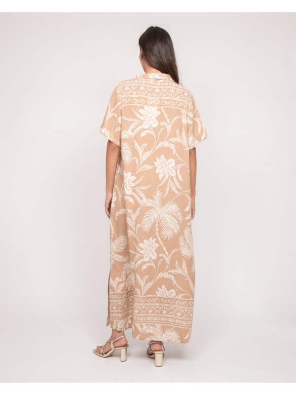 Robe longue chemise motifs...