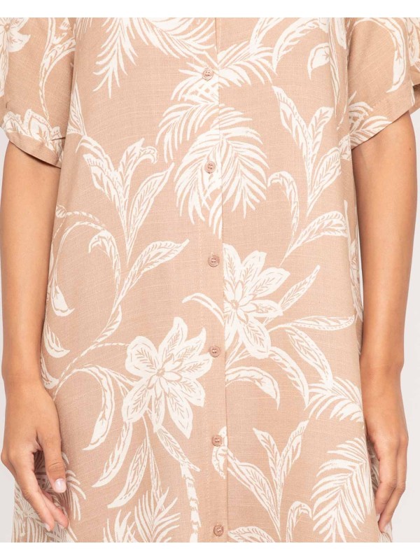 Robe longue chemise motifs...