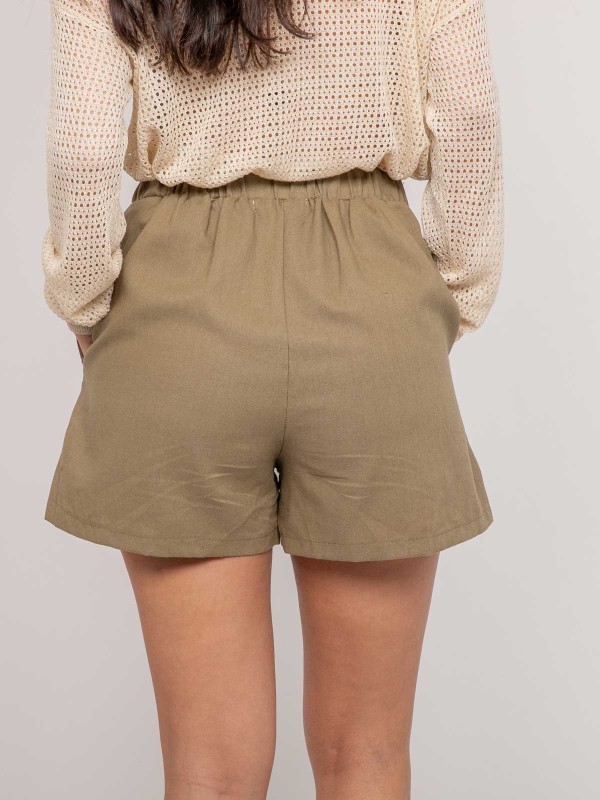Short broderie XACOURE - Kaki