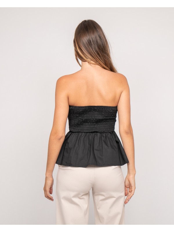 Top bustier FELICIE - Noir