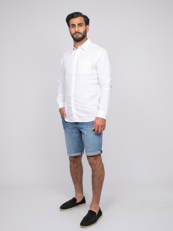 Chemise en lin DALAMO - Blanc