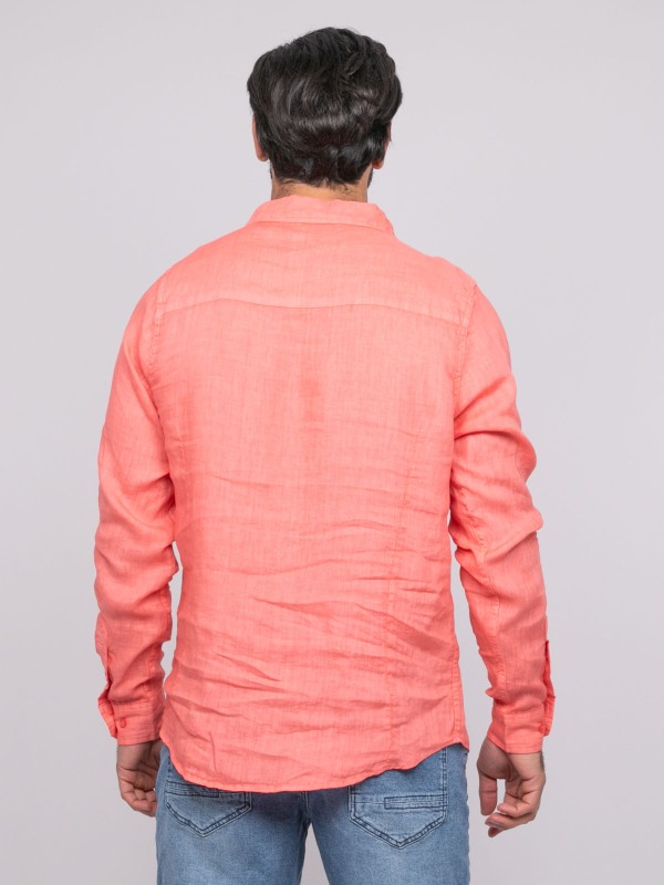 Chemise en lin DALAMO - Corail