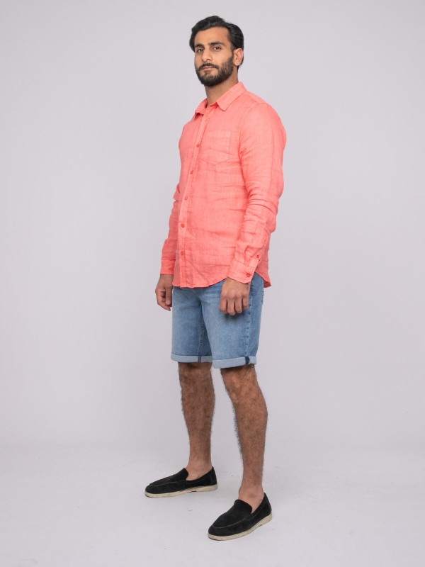 Chemise en lin DALAMO - Corail