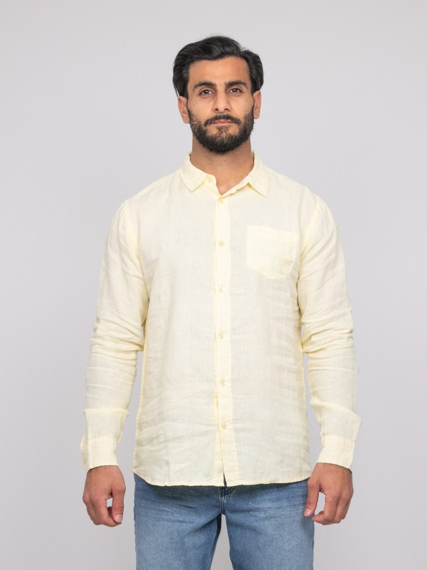 Chemise en lin DALAMO - Jaune