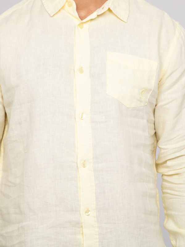 Chemise en lin DALAMO - Jaune