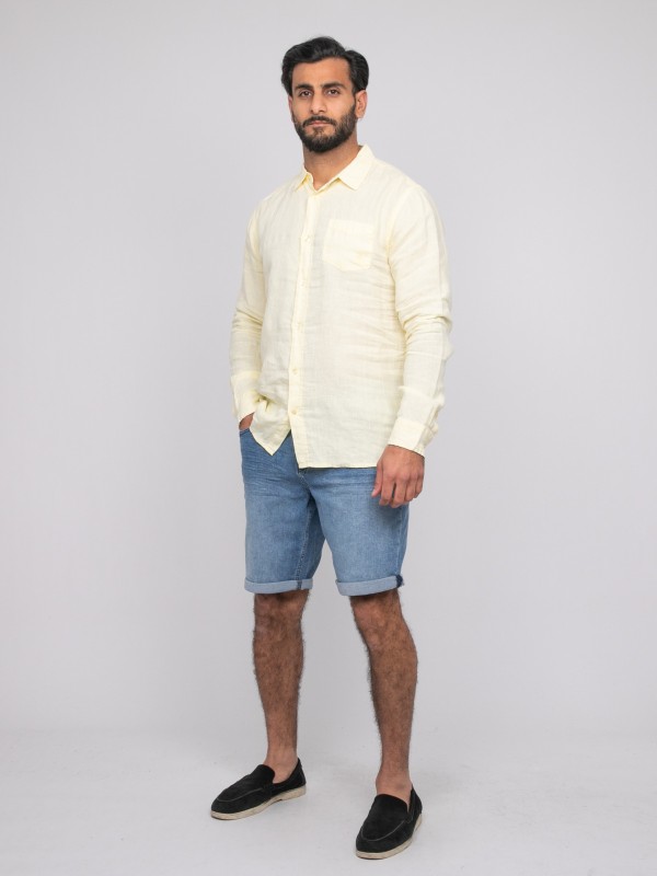 Chemise en lin DALAMO - Jaune