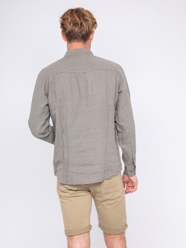 Chemise en lin DALAMO - Kaki