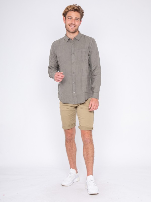 Chemise en lin DALAMO - Kaki
