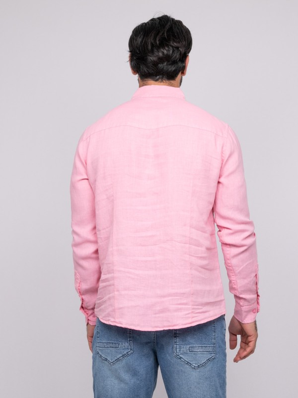 Chemise en lin DALAMO - Rose
