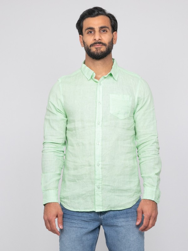 Chemise en lin DALAMO - Vert