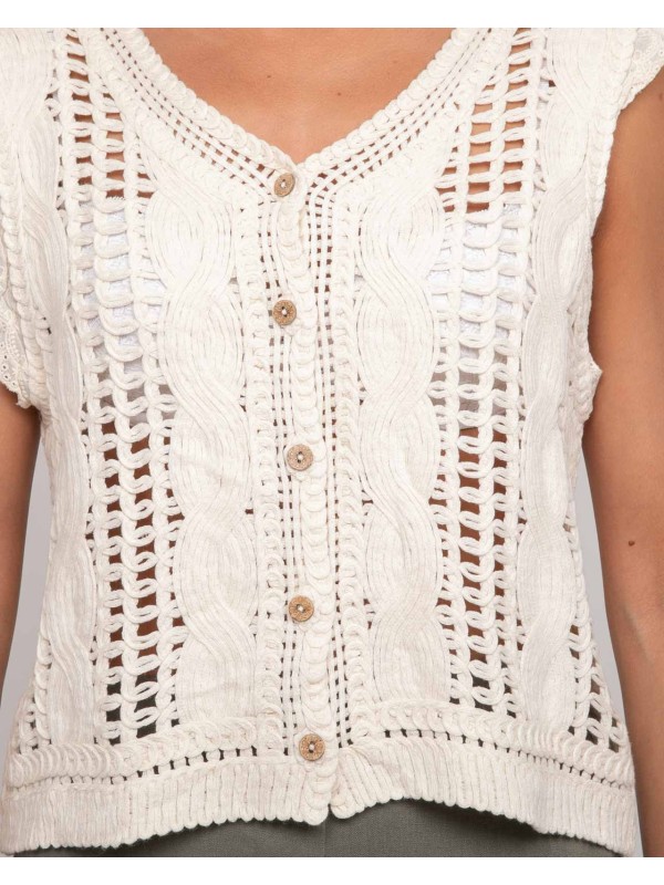 Gilet crochet sans manches...