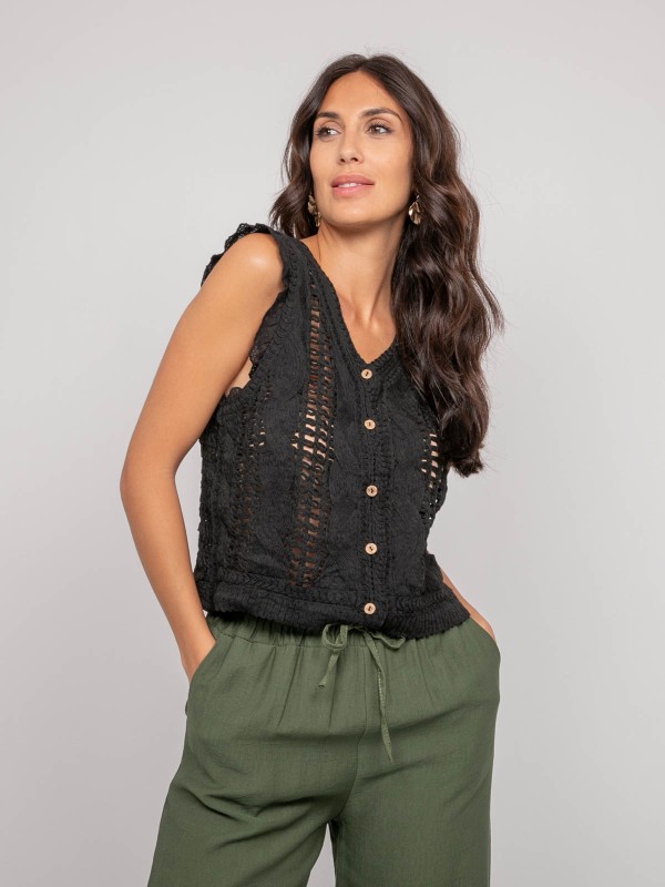 Gilet crochet sans manches...