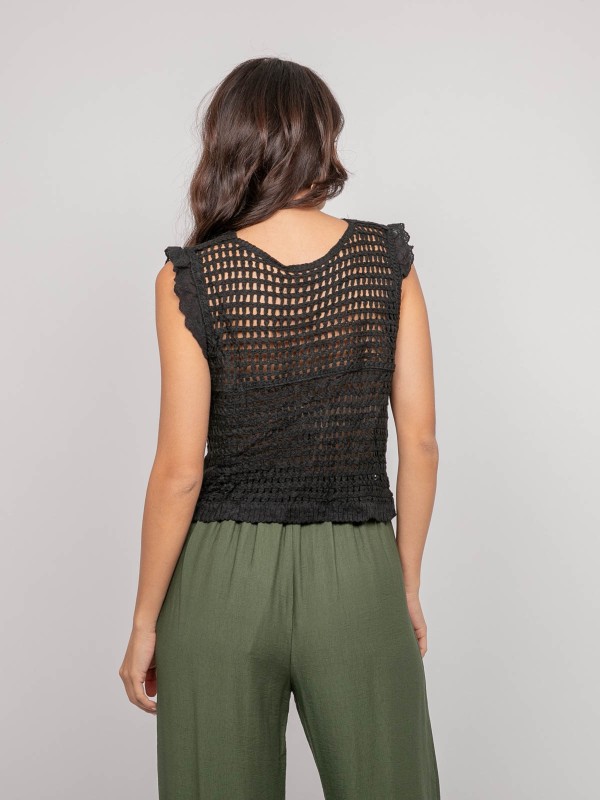 Gilet crochet sans manches...