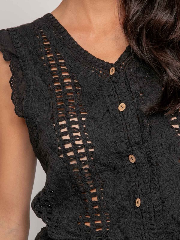 Gilet crochet sans manches...