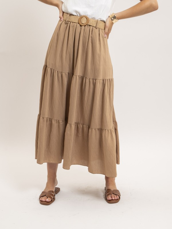 Jupe longue à volants avec...