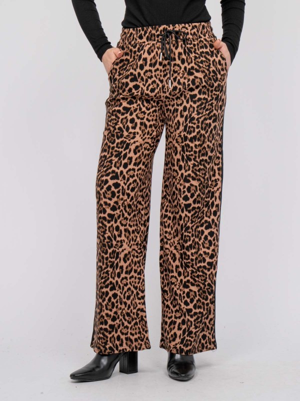 Pantalon large imprimé...