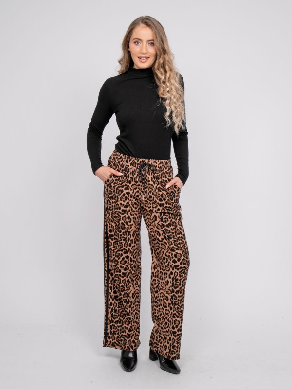 Pantalon large imprimé...