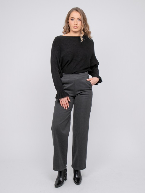 Pantalon large chevron...