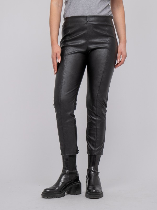 Pantalon effet cuir taille...