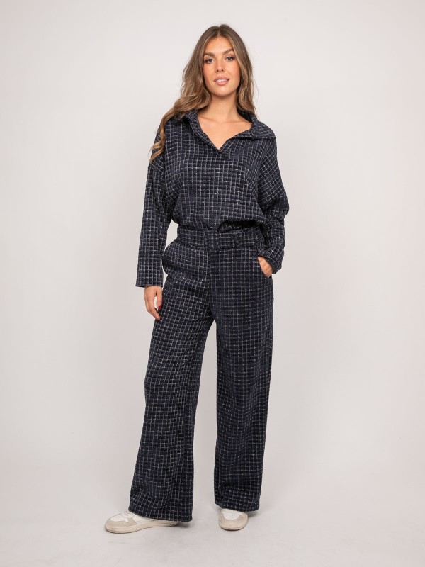 Pantalon large carreaux...