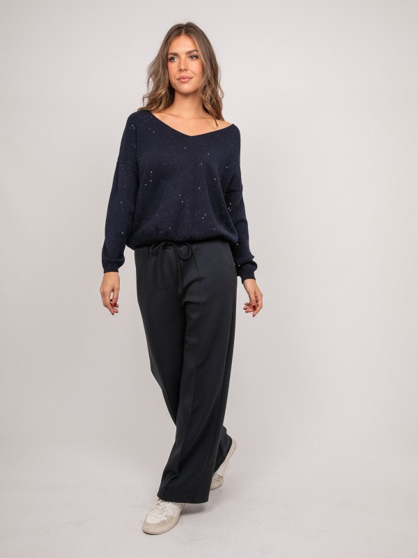 Pantalon large maille ENEZA...