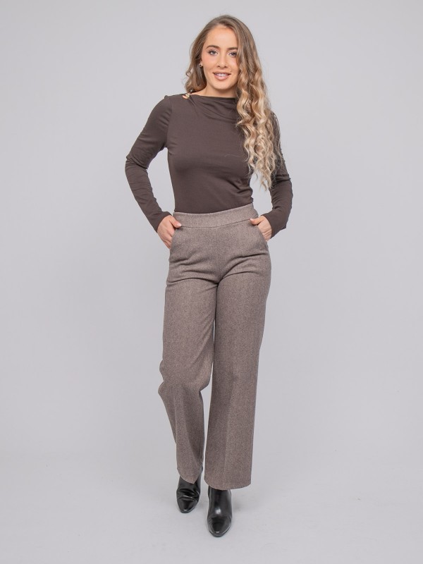 Pantalon large chevron...