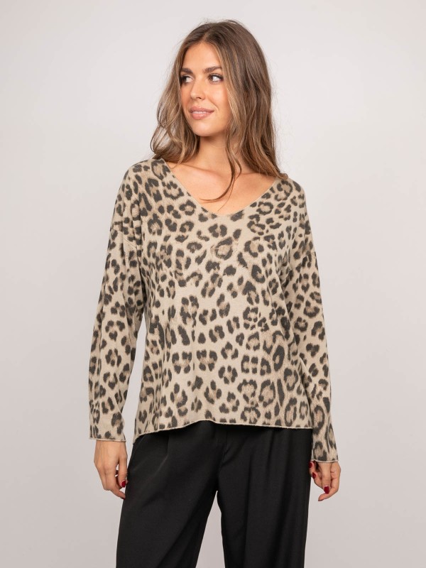 Pull maille fine imprimé...