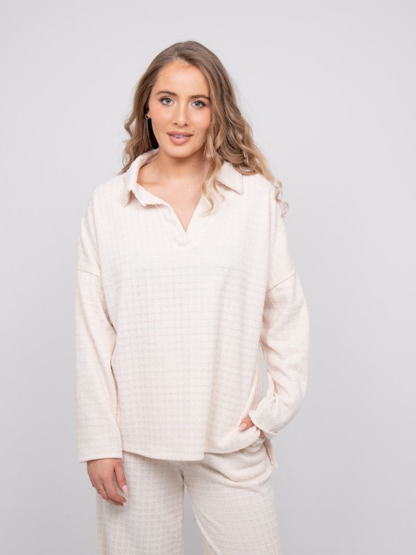 Haut à carreaux col chemise...