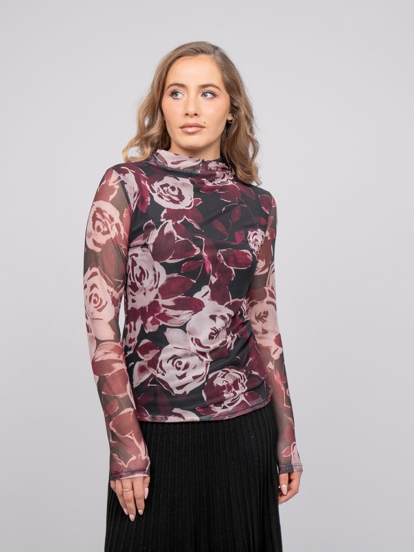 Top mesh imprimé floral...