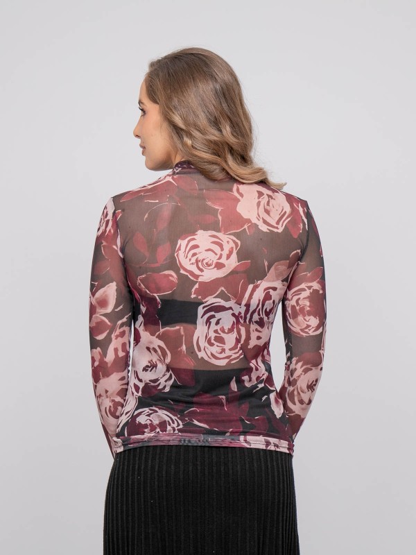 Top mesh imprimé floral...