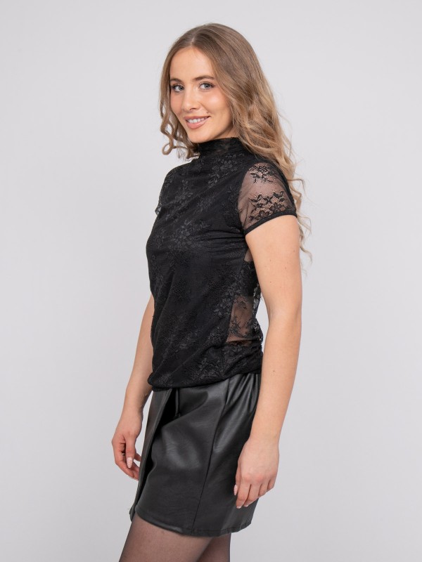 Top dentelle florale col...