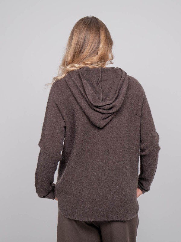 Pull capuche maille douce...