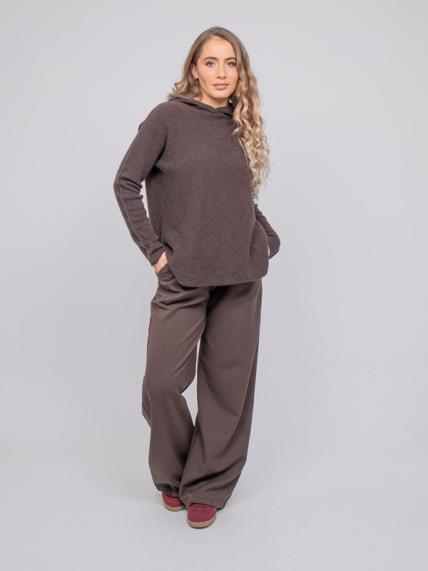 Pull capuche maille douce...